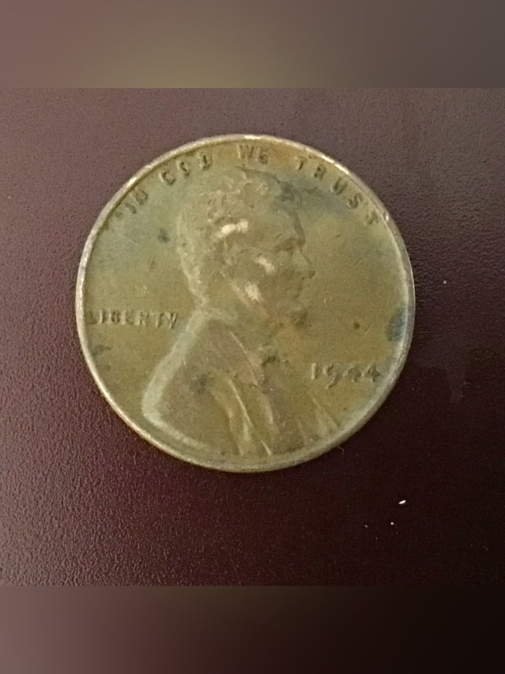 Vintage 1944 Lincoln Wheat Penny - Brown Copper Coin